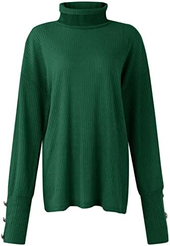 Ženski prugasti pulover gumb za pulover uz duge rukave Čvrsta boja Košulja za dno košulja za zimu