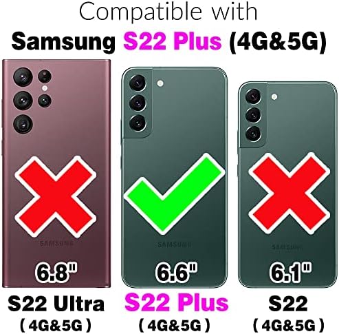Asuwish futrola za telefon za Samsung Galaxy S22 Plus S22+ 5G Novčanik s držačem kreditne kartice naramenica Crossbody naramenica dugačka