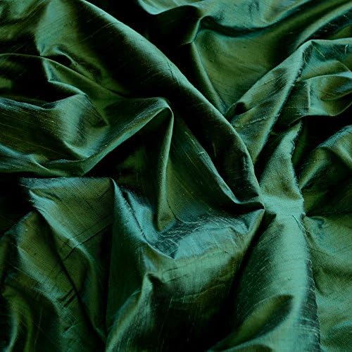 Iridescentna šumska zelena svila, svilena tkanina, po dvorištu, široka 44 inča