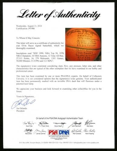 Elvin Hayes potpisao I/O košarku + statistike Washington Bullets PSA/DNA Autografirani - Košarka s autogramima