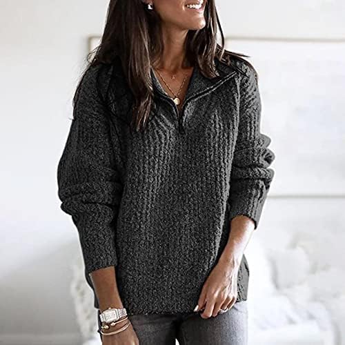 YMOSRH Ženski džemperi modni skrozgrovač s dugim rukavima.