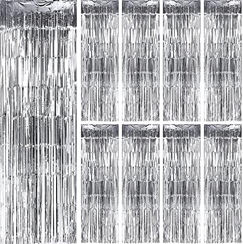 Sdfsdf 9 pakiranje 3,3 x 8,2 ft folije zavjese obrubnih zavjesa pozadina pečara metalna svjetlucava zavjesa za fotografije rekvizit