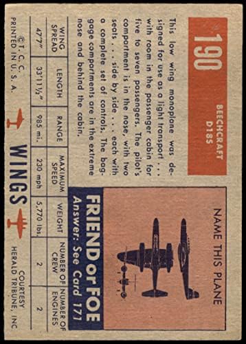 1952. Topps 190 Beechcraft D18S EX/MT+