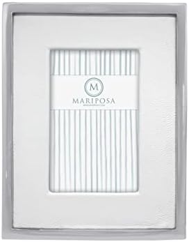 Mariposa bijela koža s metalnim granicama 4x6 okvir