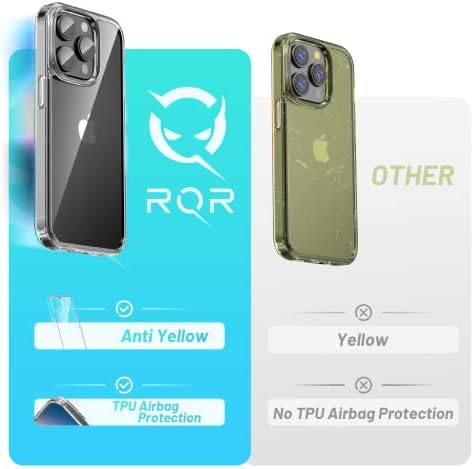 RQR Clear oklop za iPhone 12 Case & iPhone 12 Pro futrola, [Anti-Nicelling] Slučaj za zaštitni šok-otporni telefon [Ovjerena vojna