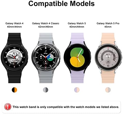 Tinicr Silikonski pojas kompatibilan sa Samsung Galaxy Watch 5 40 mm 44 mm/sat 5 Pro LTE/Galaxy Watch 4 40 mm 44 mm/sat 4 klasični