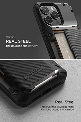 VRS Design Damda GLIDE PRO za iPhone 14 Pro Max, Sturdy Semi Auto Wallet [4 kartice] Kolat kompatibilan za iPhone 14 Pro Max Case