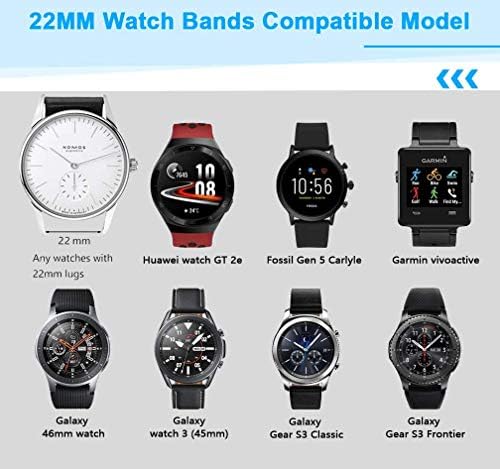 Yonworth 22 mm podesivi elastični pojas kompatibilan sa Samsung Galaxy Watch 46 mm/zupčanik S3 Classic/Frontier/Huawei Watch 2 Classic/GT/GT
