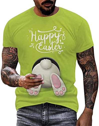 2023. Nova muška uskrsna modna individualnost casual digitalna majica s 3D tiskanom majicom s okruglim vratom i kratkim rukavima