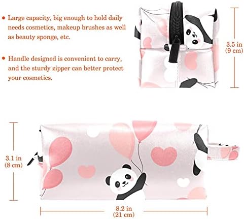 Panda Medvjedi i baloni PU kožna torba kozmetičke torba s patentnim zatvaračem, toaletna potrepština/putnička torba za žene djevojke