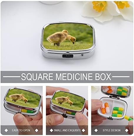 Metalna kutija za tablete slatka patka kutija za pohranu tableta vitaminski mali organizatori tableta za putovanja u džepu novčanika