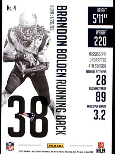2015 Panini Prestige 4 Brandon Bolden NM-MT New England Patriots Službeni NFL Football Card