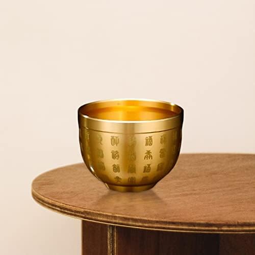 Colcolo Brass Feng Shui Bowl Kineski stil Fu Bowl za kućni ured dekor domaćin poklon, 6cmx4.6cmx3.2cm