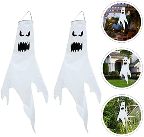 Toyandona 2PCS Halloween Ghost Windsocks Party Ghost privjesak Halloween Dekoracija za zastave čarapa za duh