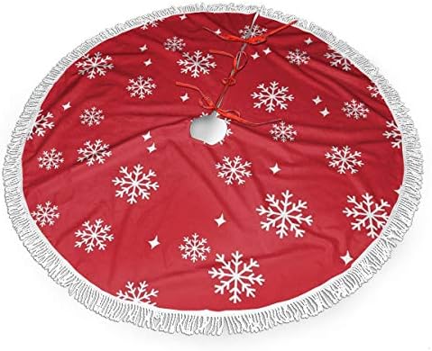 Ulquieor crvena bijela peperminta prugasta smiješna suknja božićnog drvca 48 inča ukrasi za kućna zabava odmor božićni prostirk za