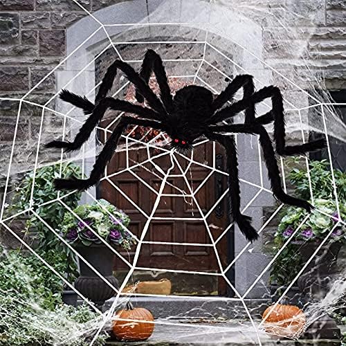 Ylight Halloween Dekoracije pauka, Halloween Scary Giant Spider Set, za prozor zid i dvorište vanjski Halloween dekor